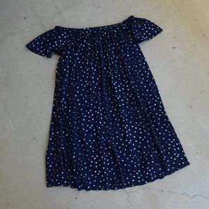 NEW Off the Shoulder Navy Pleated Dress